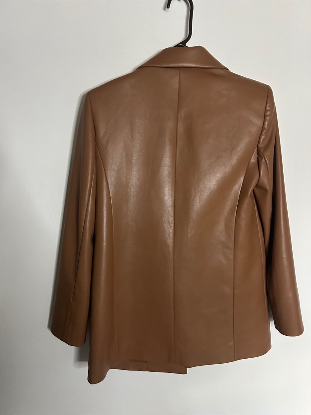 Alice and Olivia Dunn vegan leather blazer Carmel color size XS - Picture 8 of 8